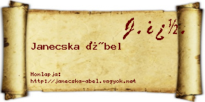 Janecska Ábel névjegykártya