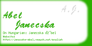 abel janecska business card